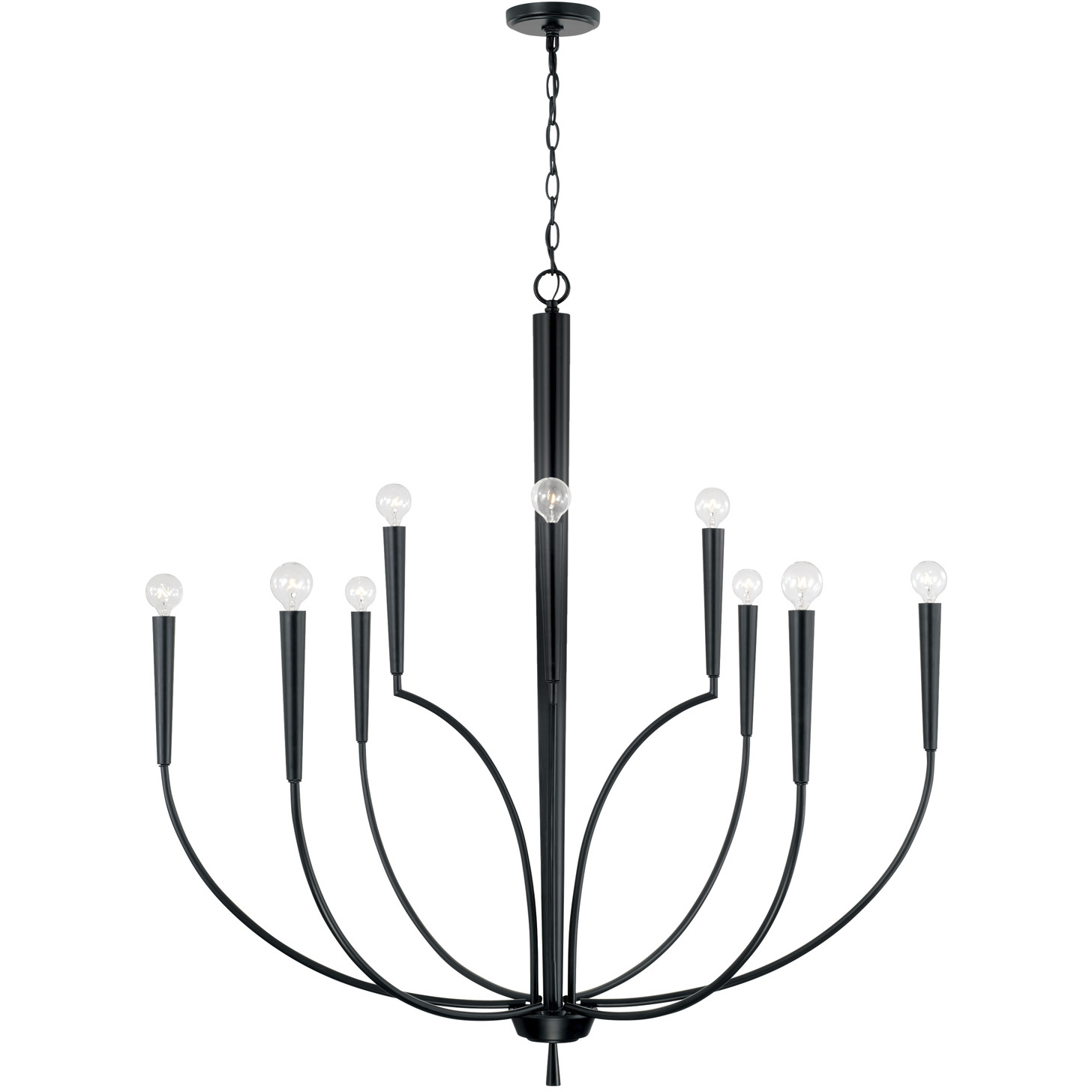 Holden 10 Light 40 inch Matte Black Chandelier Ceiling Light