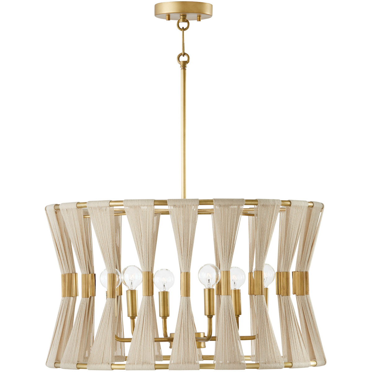 Capital Lighting 341161NP Bianca 6 Light 25 inch Bleached Natural