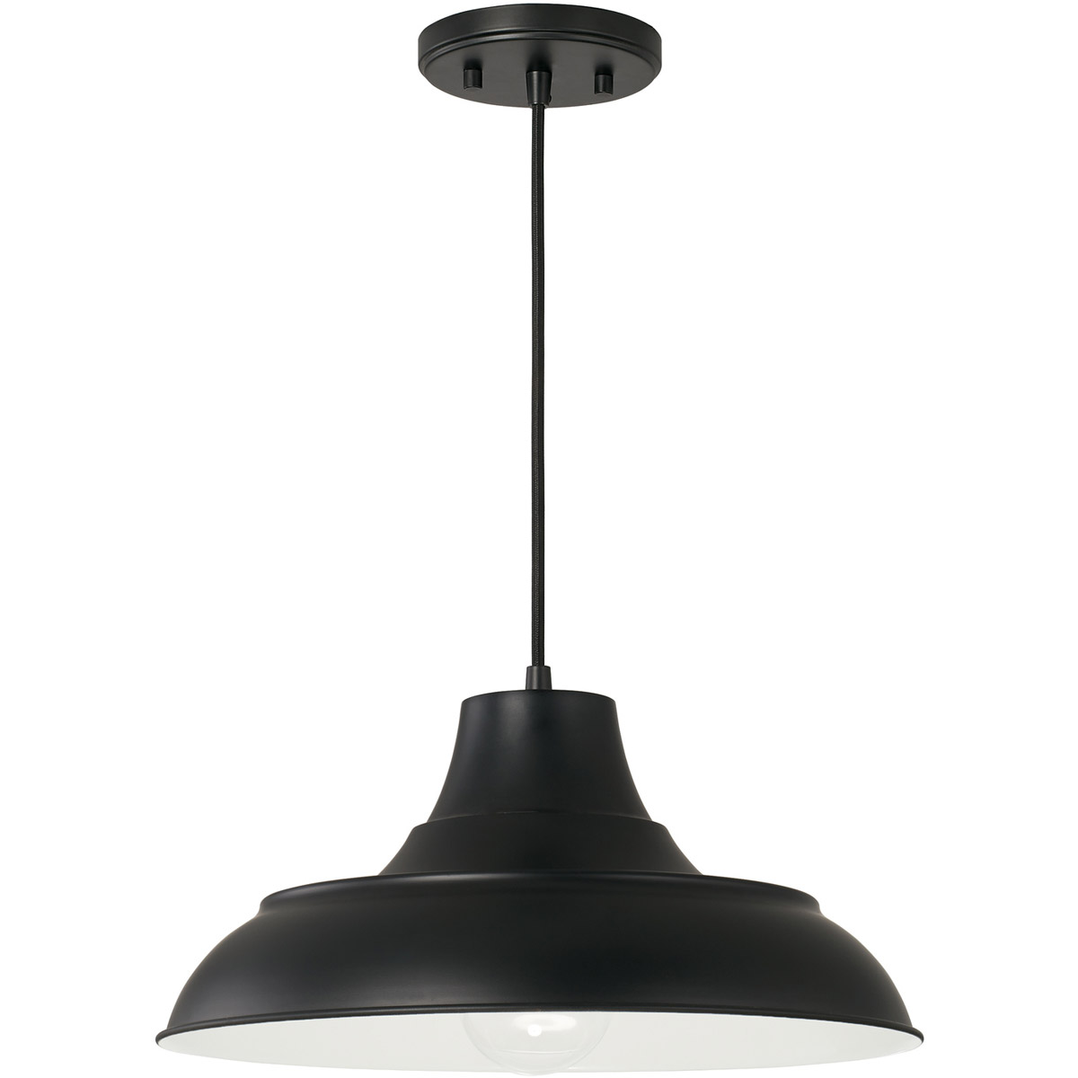 Jones 1 Light 15 inch Matte Black Pendant Ceiling Light