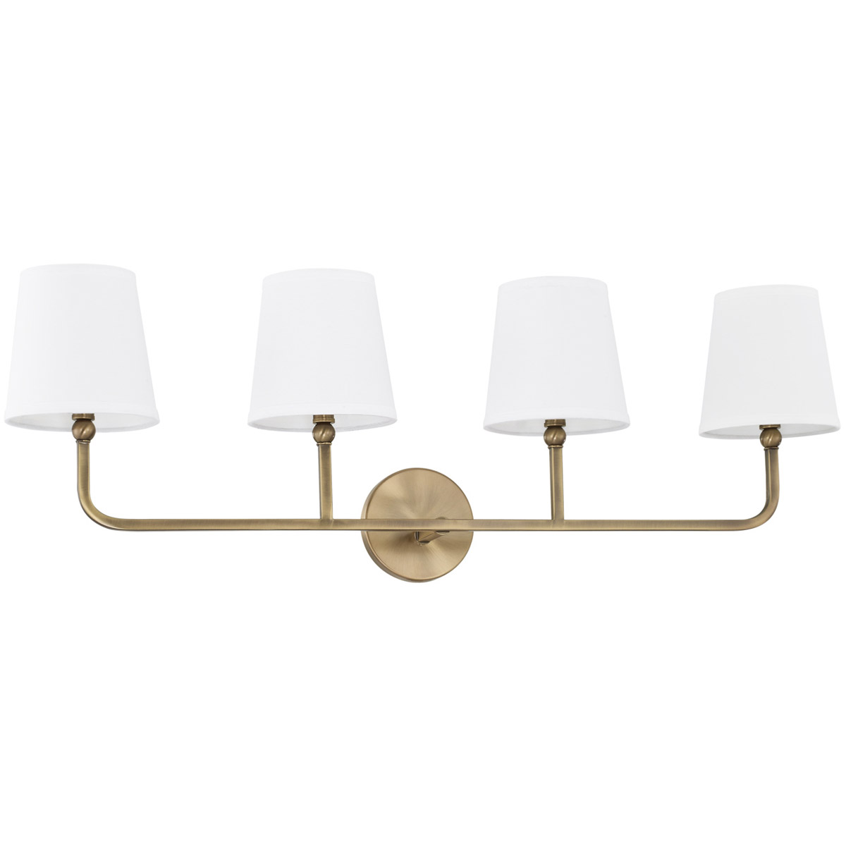 Dawson 4 Light 35 inch Aged Brass Vanity Light Wall Light