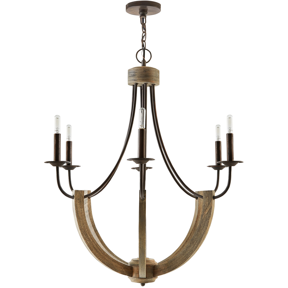 Tybee 6 Light 30.25 inch Nordic Grey Chandelier Ceiling Light