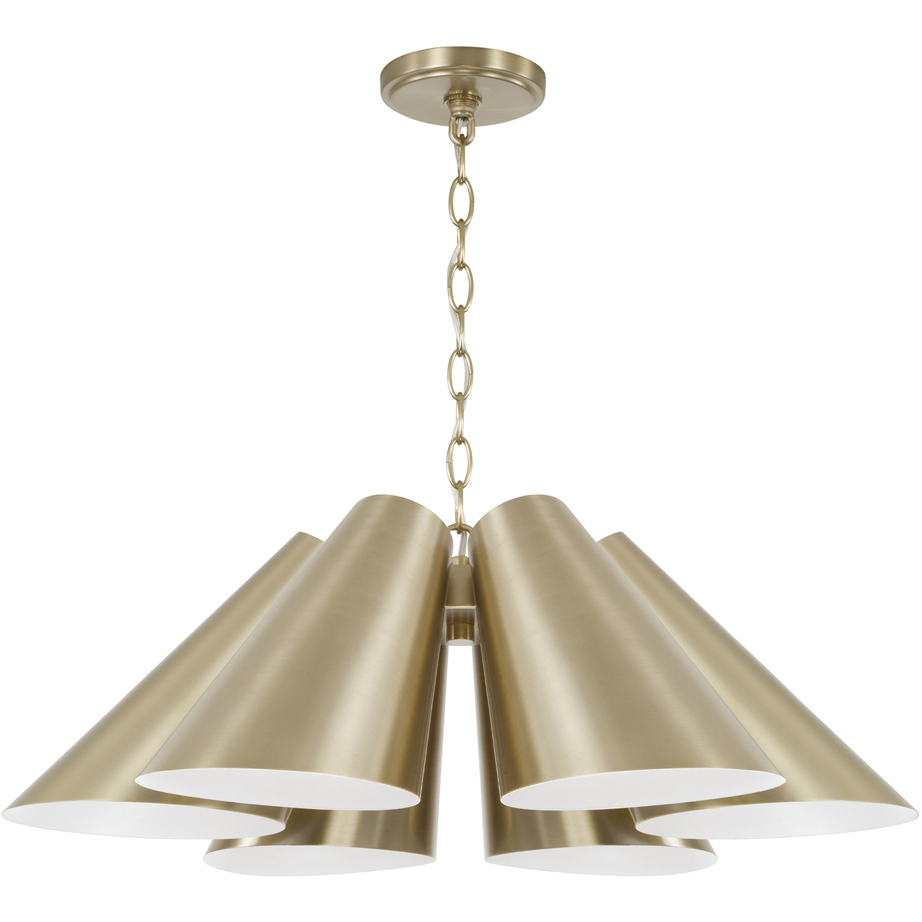 Leo 6 Light 25 inch Matte Brass Pendant Ceiling Light