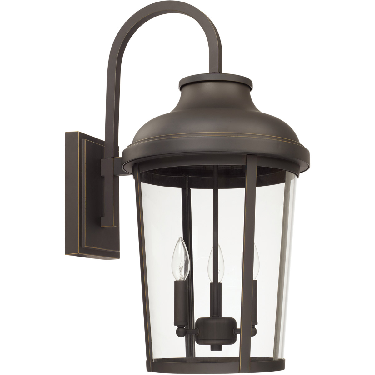 Dunbar 3 Light 26.5 inch Oiled Bronze Outdoor Wall Lantern