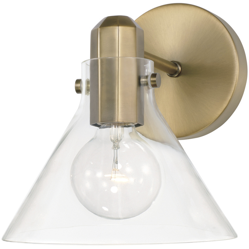 Greer 1 Light 8 inch Aged Brass Sconce Wall Light