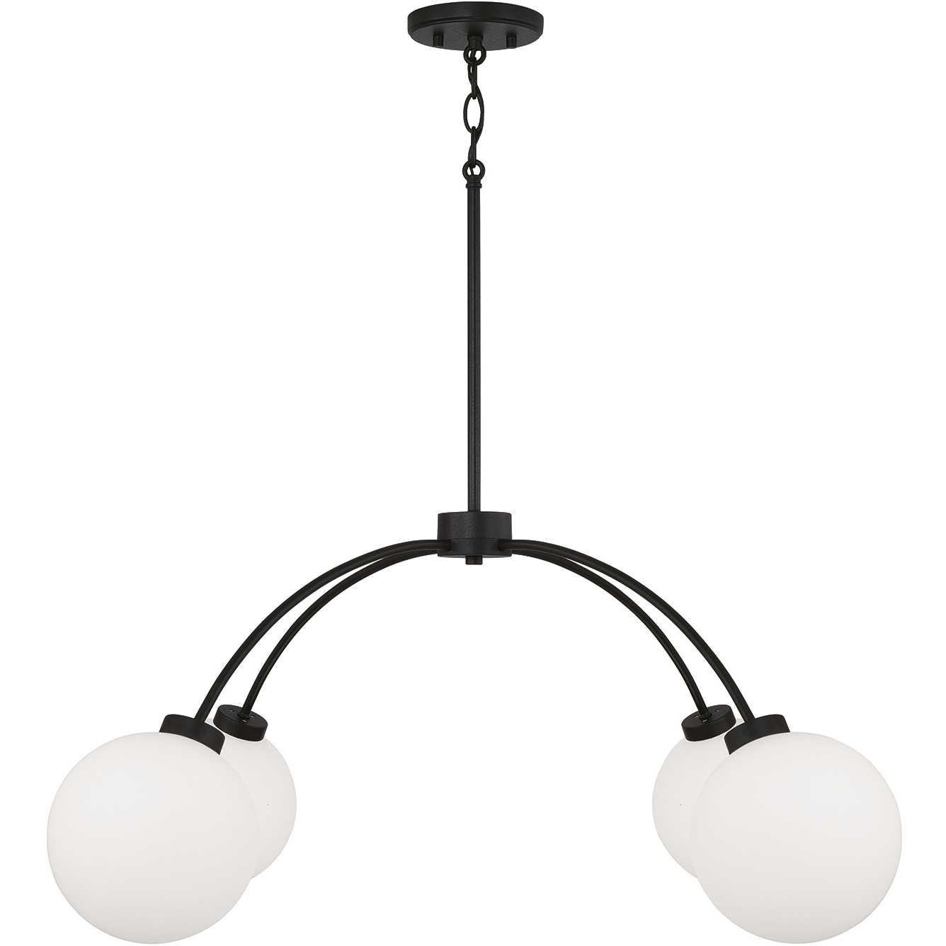 Amos 4 Light 37 inch Black Iron Chandelier Ceiling Light