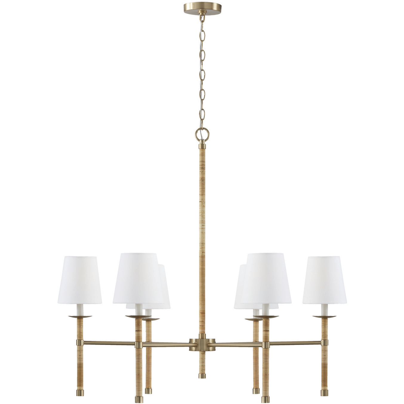Tulum 6 Light 38 inch Matte Brass Chandelier Ceiling Light