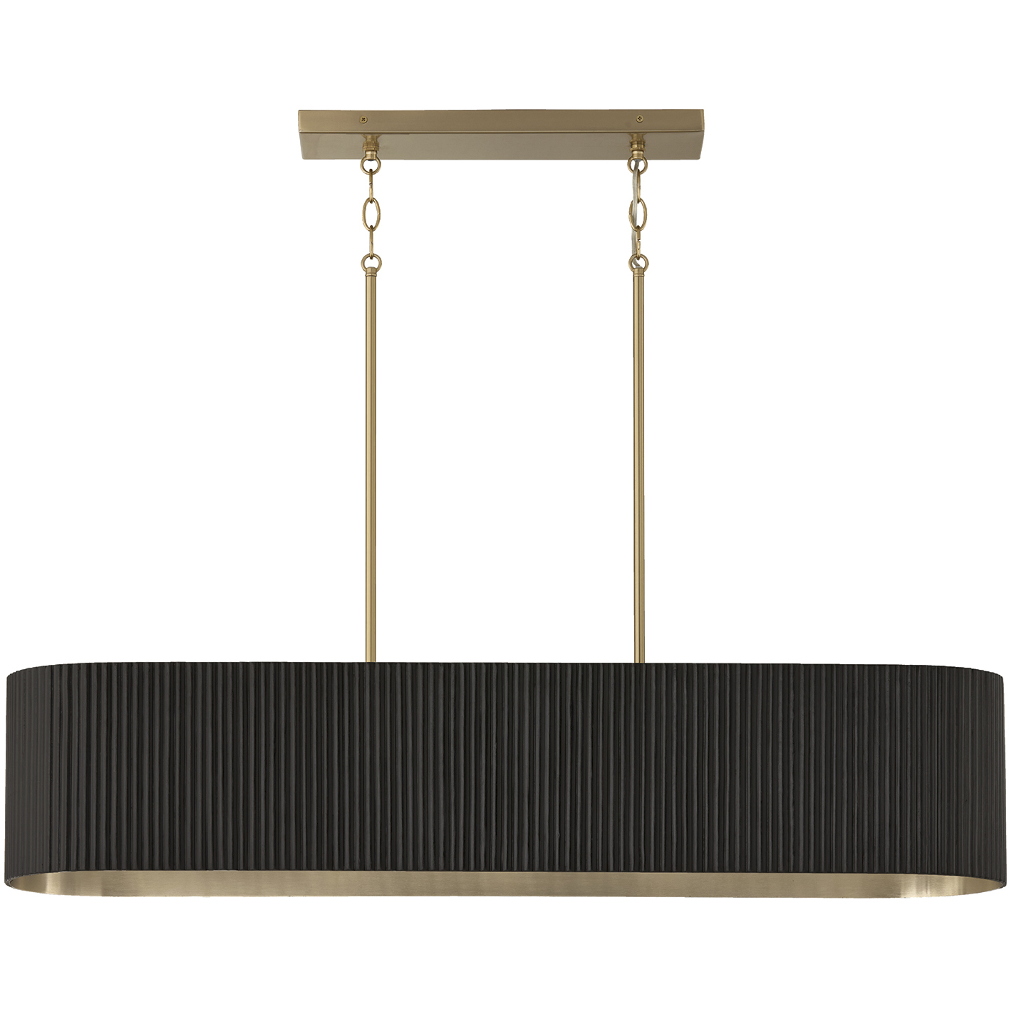 Donovan 5 Light 44.25 inch Black Stain and Matte Brass Island Light Ceiling Light