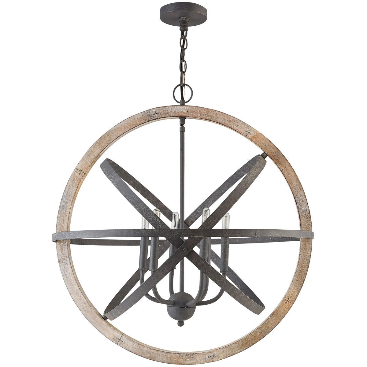 Capital Lighting 330561IW Bluffton 6 Light 28.5 inch Iron and Wood ...