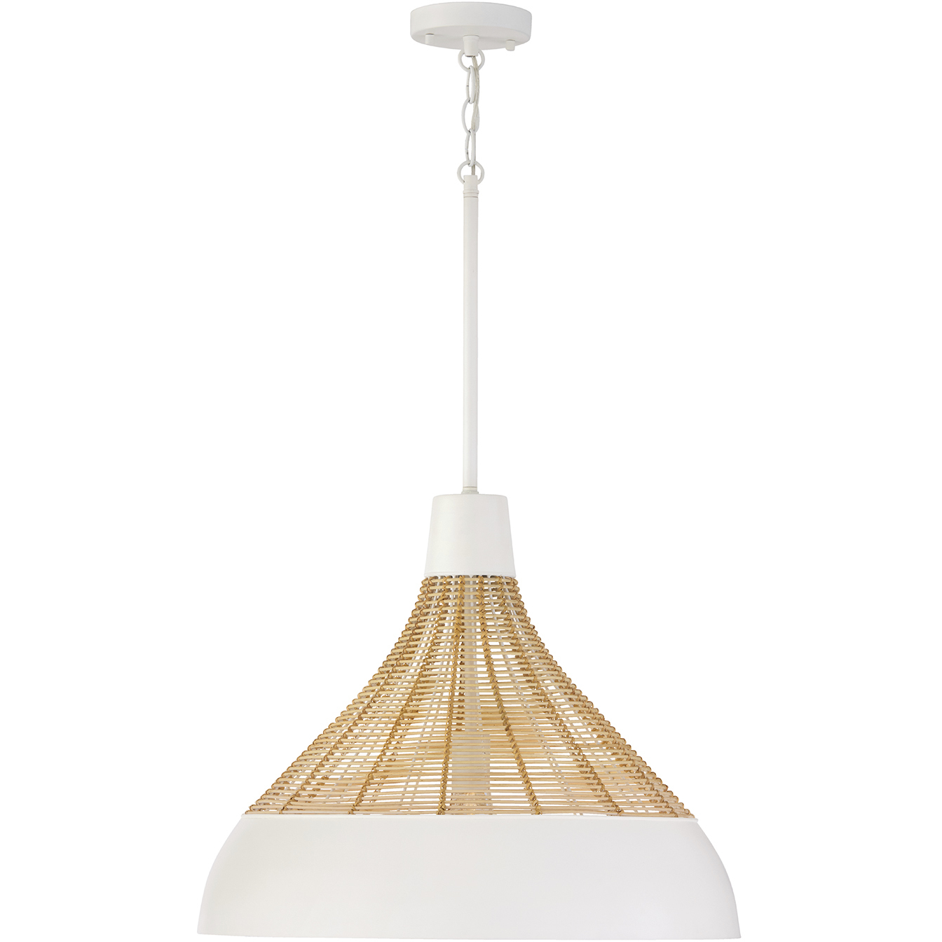 Kali 1 Light 22 inch Matte White Pendant Ceiling Light