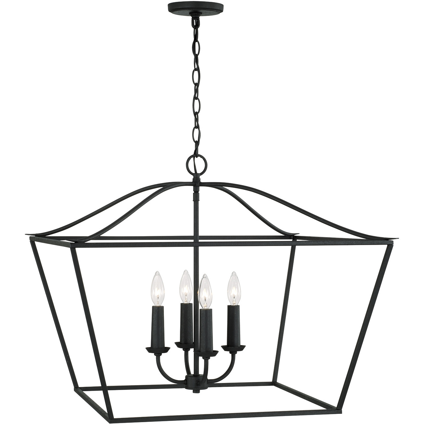 Capital Lighting Grady 4 Light 27.5 inch Black Iron Pendant Ceiling Light 350641BI - Open Box