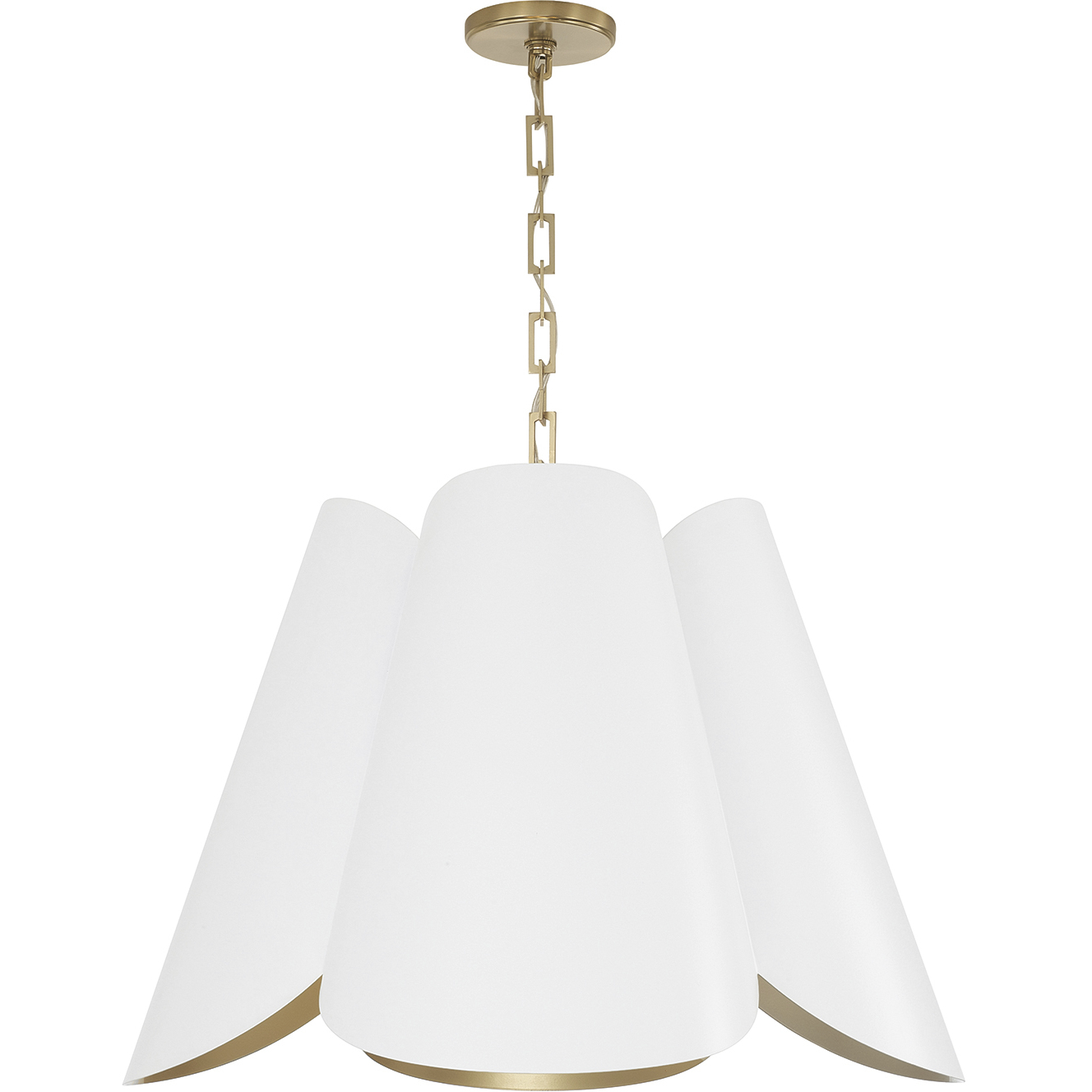 Maeve 4 Light 26.75 inch Matte Brass and White Pendant Ceiling Light