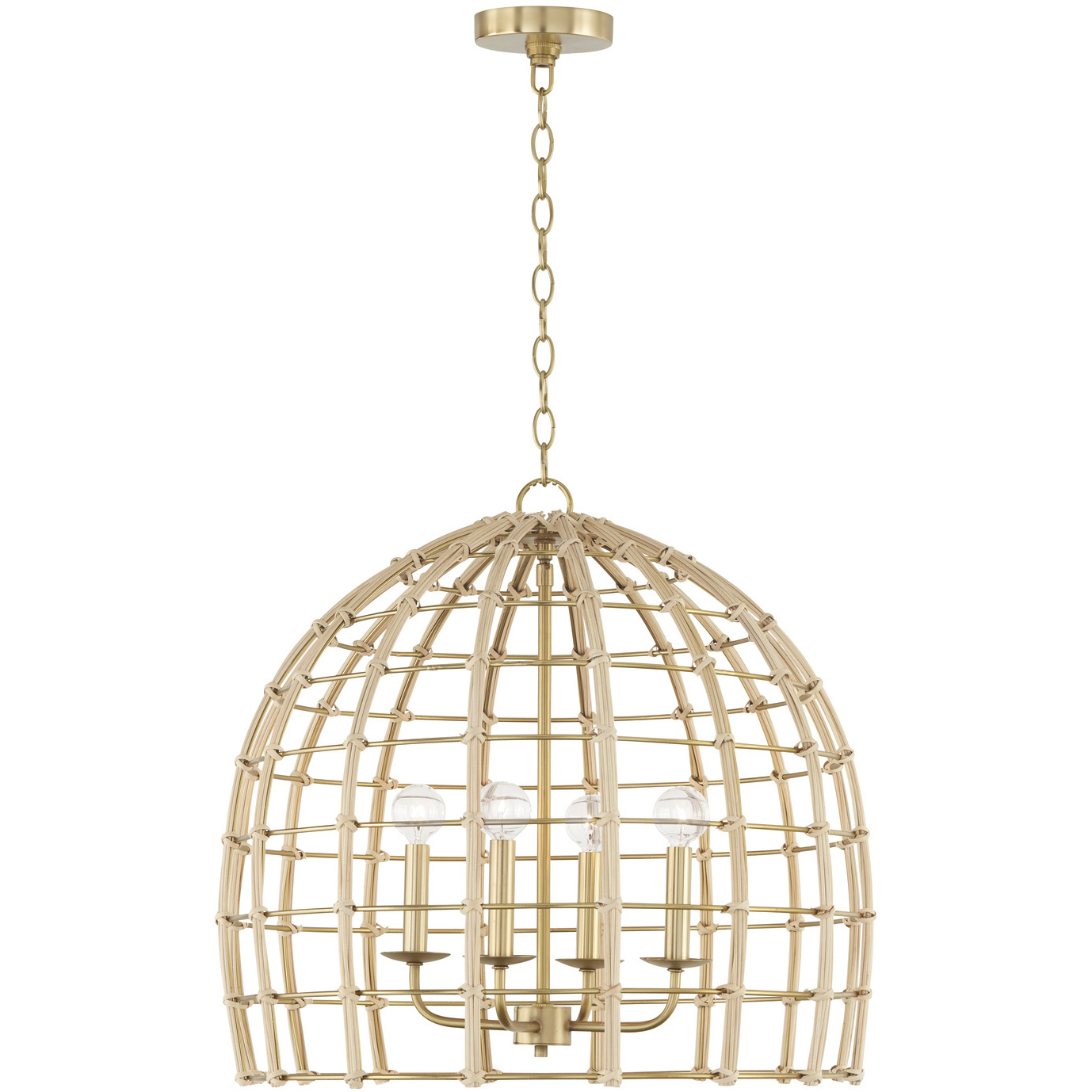 Wren 4 Light 23 inch Matte Brass Pendant Ceiling Light