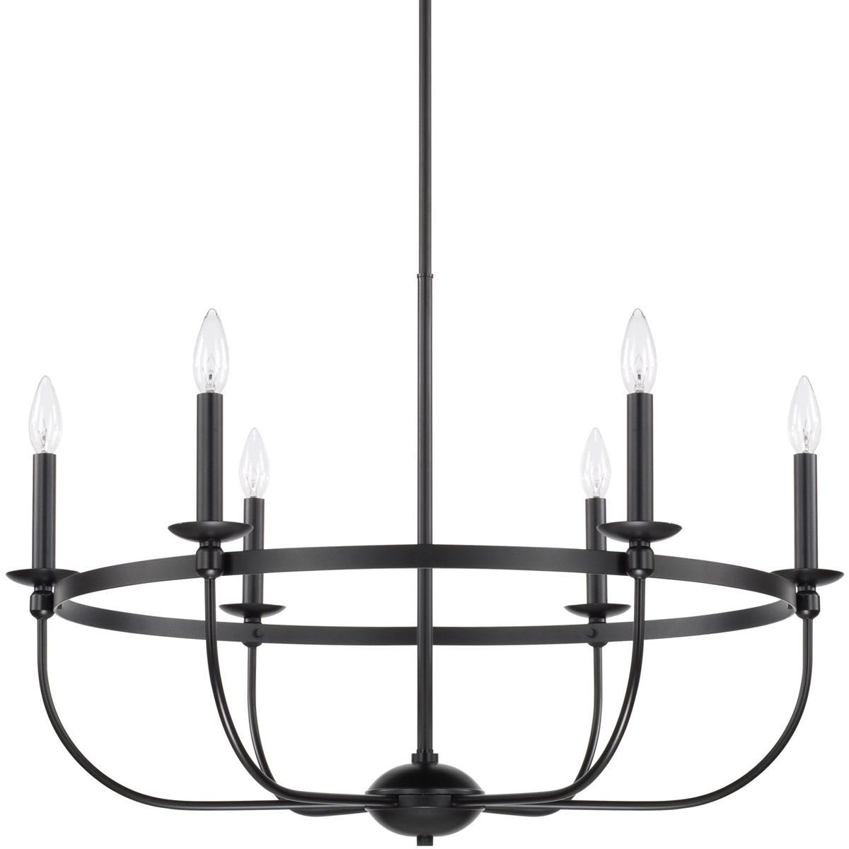 Rylann 6 Light 30 inch Matte Black Chandelier Ceiling Light