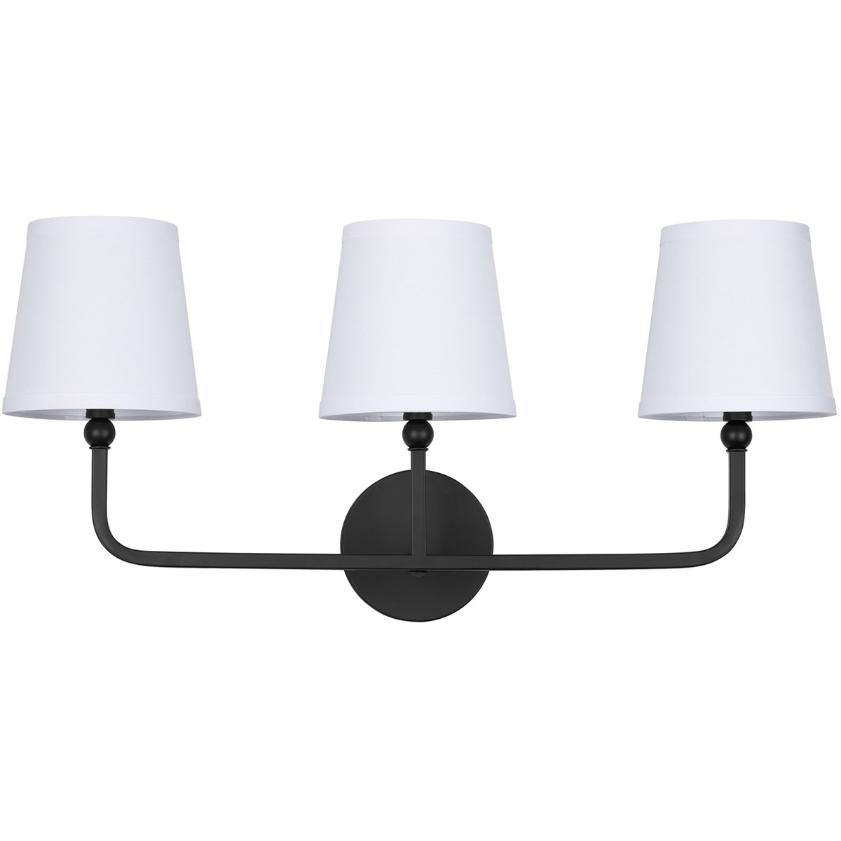 Dawson 3 Light 25.5 inch Matte Black Vanity Light Wall Light