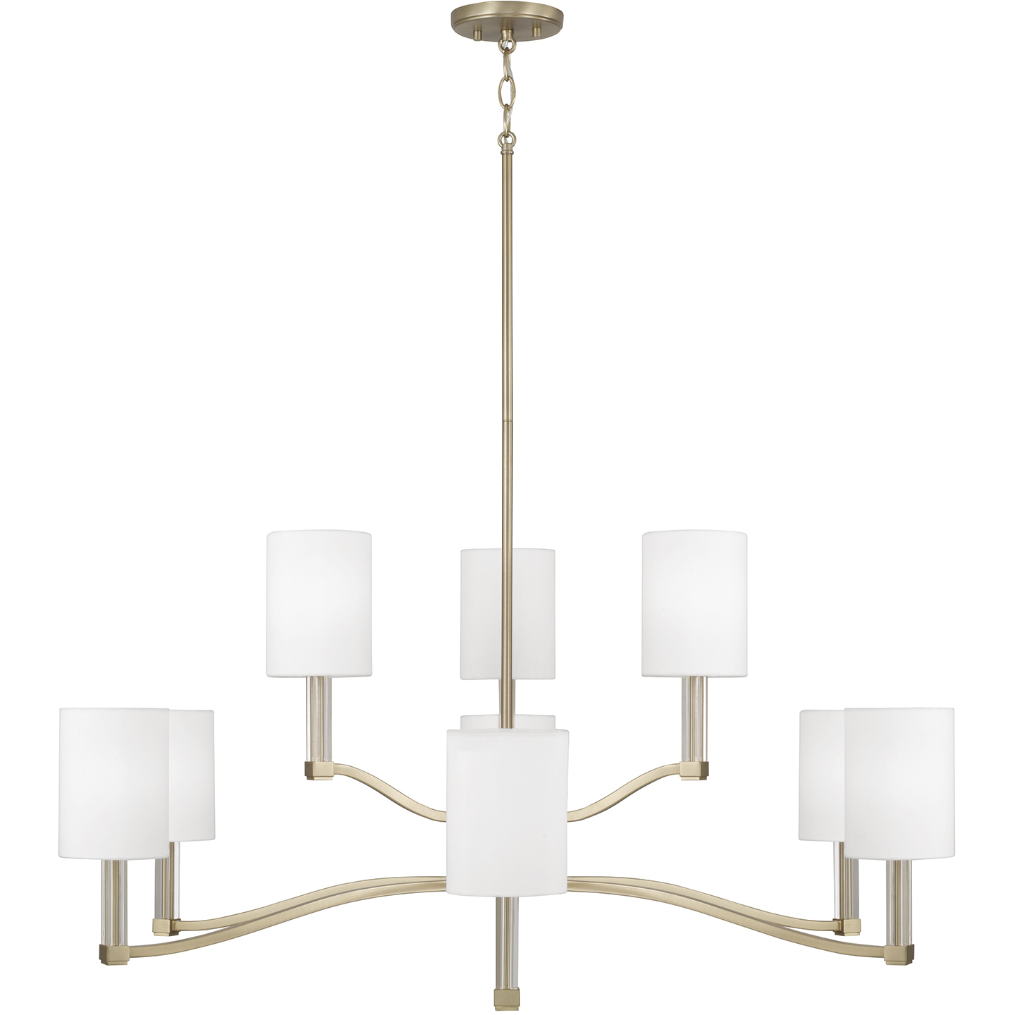 Ingrid 9 Light 40 inch Matte Brass Chandelier Ceiling Light