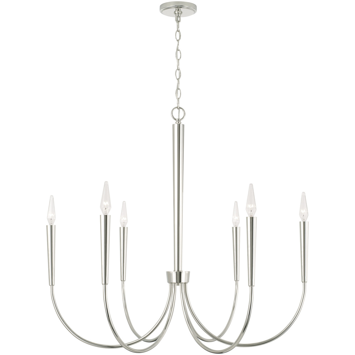 Holden 6 Light 33 inch Polished Nickel Chandelier Ceiling Light
