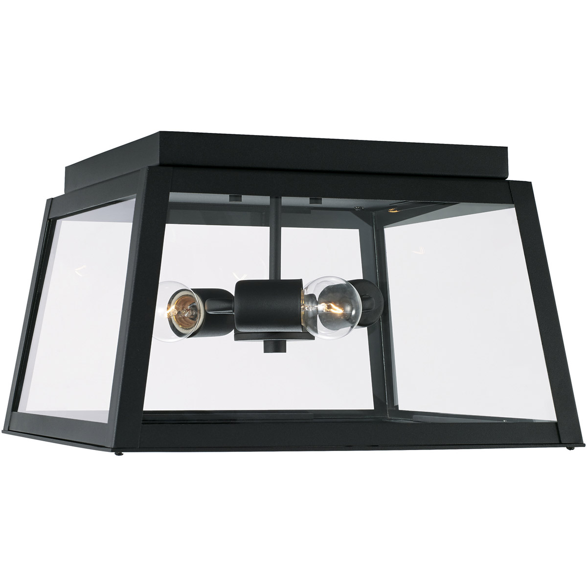 Leighton 3 Light 14.5 inch Black Outdoor Flush Mount