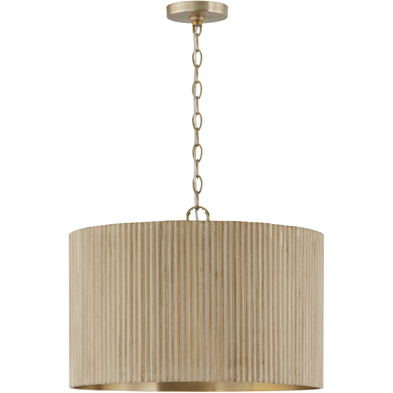 Donovan 3 Light 19.75 inch White Wash and Matte Brass Pendant