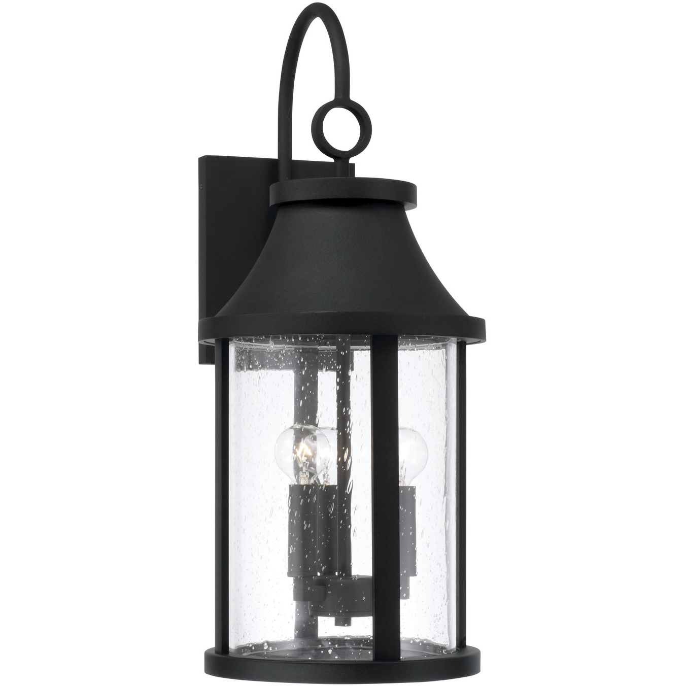 Bridger 3 Light 24.5 inch Black Outdoor Wall Lantern